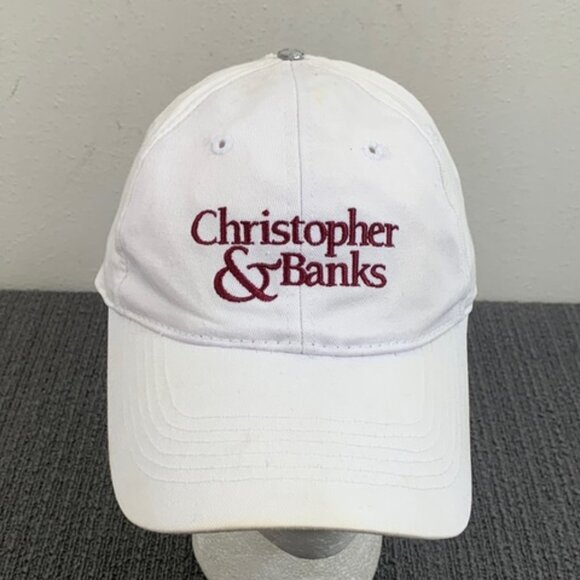 Christopher & Banks Snapback Baseball Hat Mens Adjustable White Red MS Walk 2002 - Picture 1 of 16